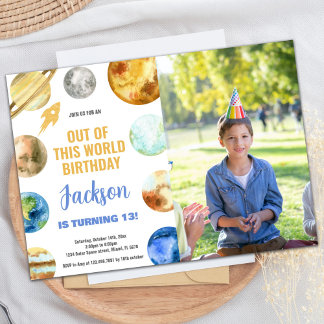 Photo Rocket Espace Extérieur Invitations Annivers