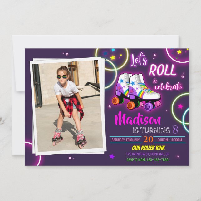 Photo Roller invitation anniversaire invitation de (Devant)