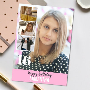 Photo rose simple Collage Carte de voeux d'anniv