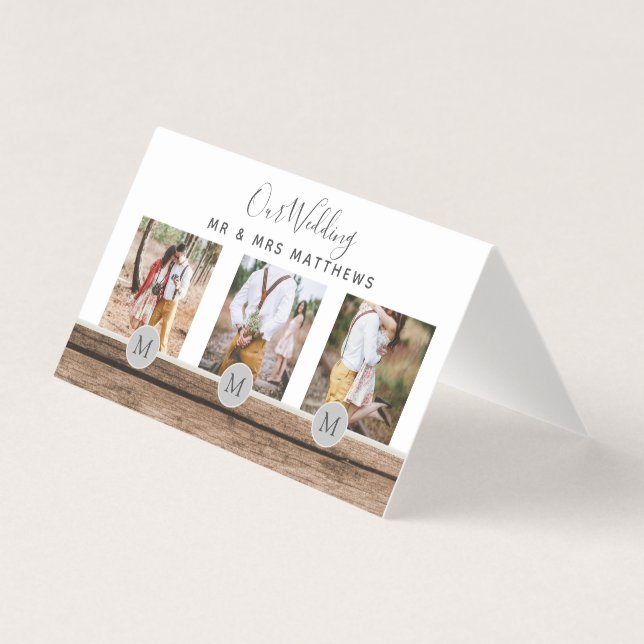 Photo Rustic Collage Monogram NEWLYWEDS WEDDING (Front)