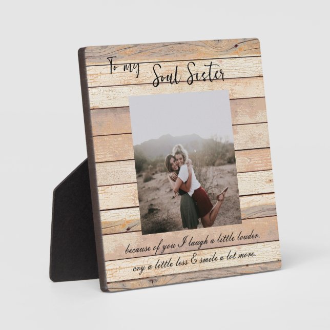 Photo Rustic Wood Plaque Soul Sister (Recto)