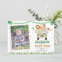 Photo Safari invitation d'anniversaire Wild one pa