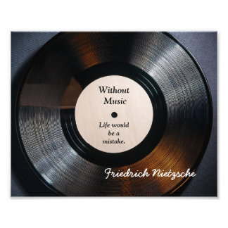 Photo Sans musique - Citation de Nietzsche - impression