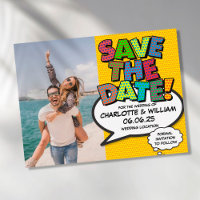 Photo Save the Date Fun Retro Comic Book Pop Art