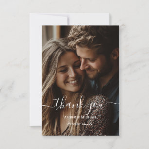 Photo Script simple Carte de remerciements Mariage