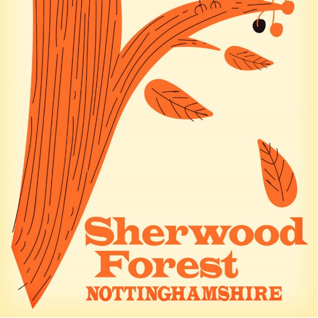Photo Sculpture Affiche de voyage de Sherwood Forest, Nottinghamsh (Devant)