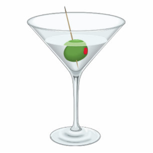 Photo Sculpture Amusant Grand Cocktail Party Martini verre avec Ol
