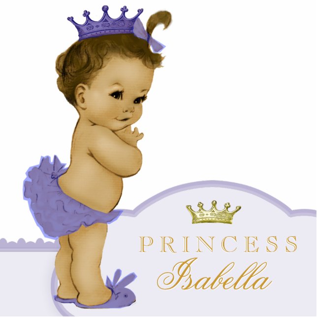 Photo Sculpture Baby shower Princesse Gold et Purple (Devant)