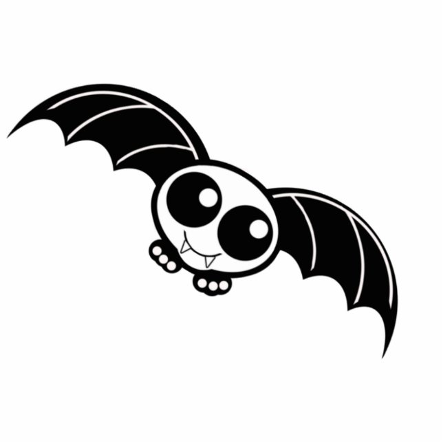 Photo Sculpture Bat à caricature mignonne d'Halloween (Devant)