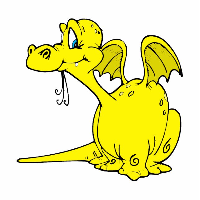 Photo Sculpture Bébé jaune mignon de dragon (Devant)