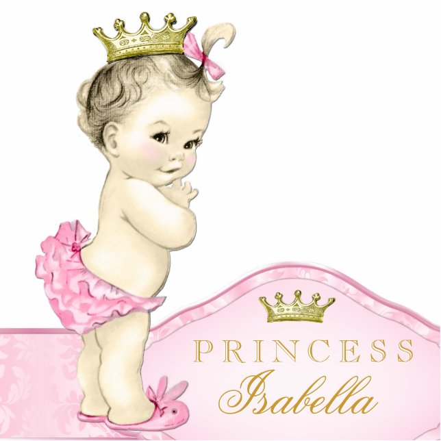 Photo Sculpture Bébée Princesse Gold et Rose (Devant)