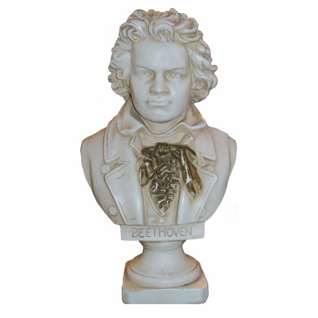 Photo Sculpture Buste classique de Beethoven dans une sculpture en (Devant)
