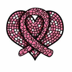 Photo Sculpture Cancer du sein Mosaic Coeur Ruban
