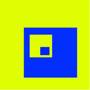 Photo Sculpture Carré jaune et bleu