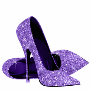 Photo Sculpture Chaussures à talon Parties scintillant violet