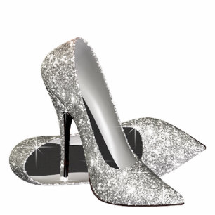 Photo Sculpture Chaussures haute talon Parties scintillant argent