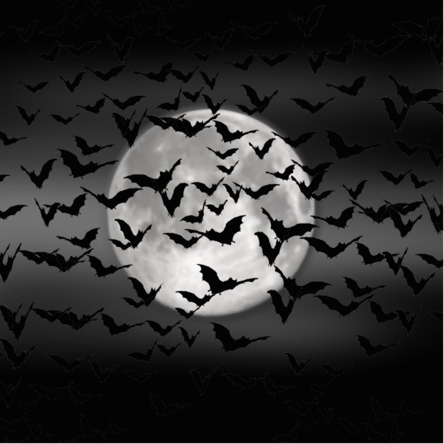 Photo Sculpture Chauve-Feu D'Halloween Et Une Pleine lune (Devant)