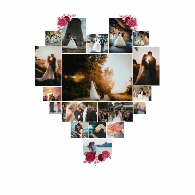 Photo Sculpture Chic Simple coutume 18 coeurs Cadeaux en forme (Devant)