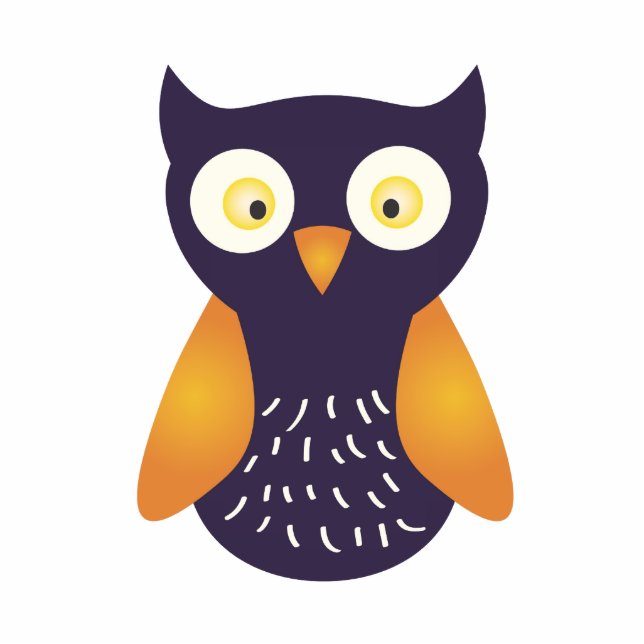 Photo Sculpture Chouette pourpre / Orange (Devant)