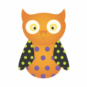 Photo Sculpture Chouette tachetée noire/orange