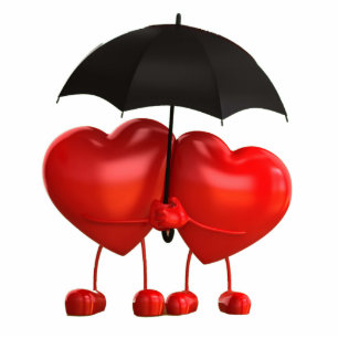 Photo Sculpture Corazones Bajo Paraguas