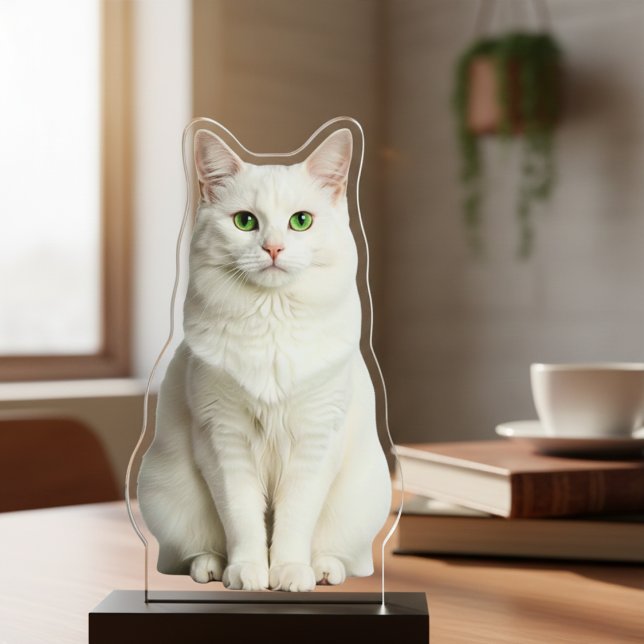 Photo Sculpture Custom Acrylic Cat Photo Cutout Statue (Your Cat Photo Acrylic Cut Out Statue)