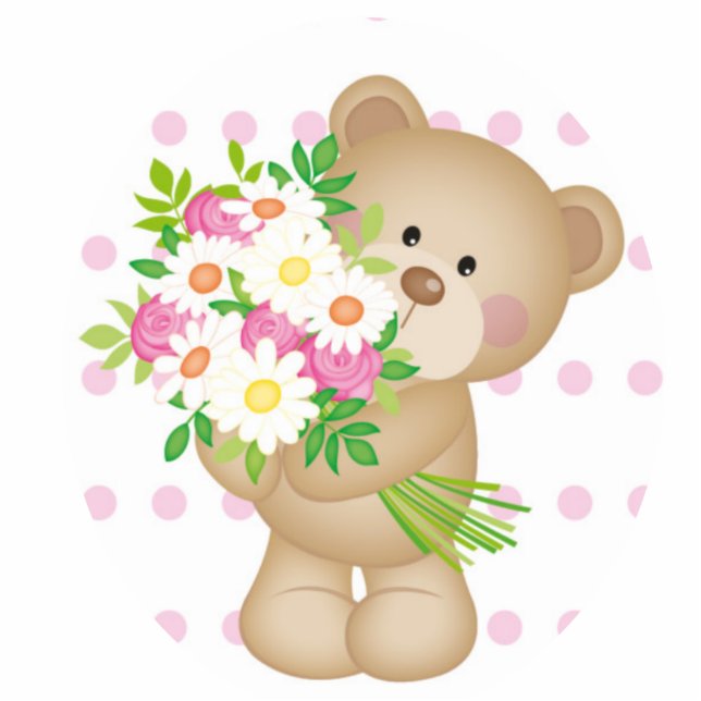 Photo Sculpture Cute 5 x7 Teddy Bear Baby Nursery Cadeau Tablette (Devant)