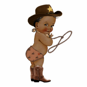 Photo Sculpture Cute Garçon Cowboy Baby shower gâteau Topper Coupe