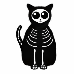 Photo Sculpture Cute Halloween Cartographier Chat Squelette