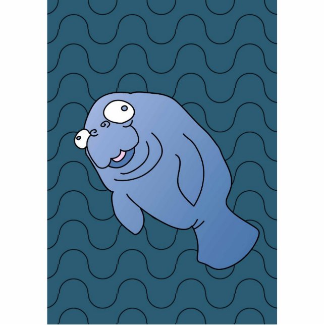 Photo Sculpture Cute Manatee Hugger Cartographier animal (Devant)