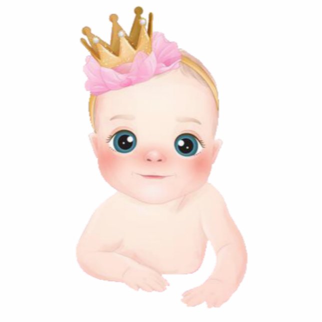 Photo Sculpture Cute Princess Baby shower de gâteau Topper Cutout (Devant)