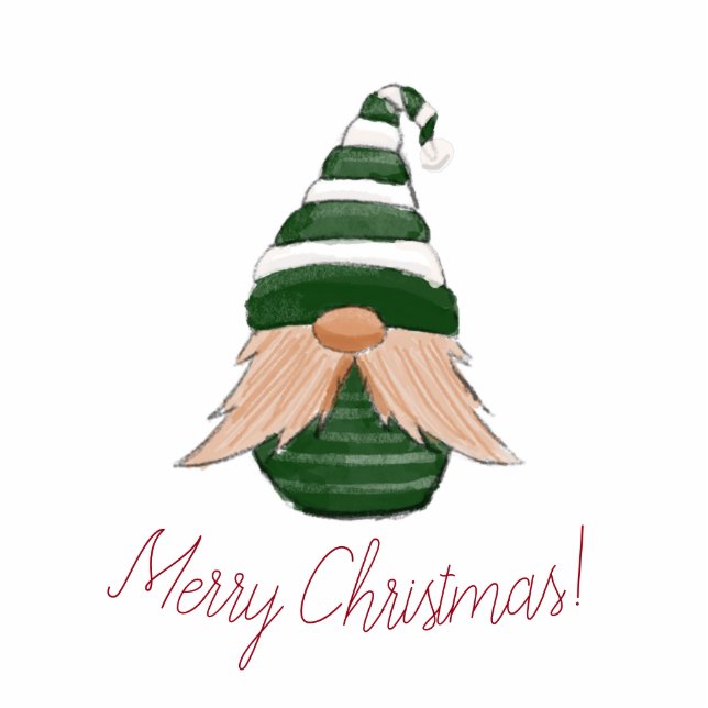 Photo Sculpture Dessin aquarelle Noël gnome (Devant)