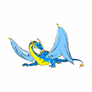 Photo Sculpture Dragon de bleu d'imaginaire