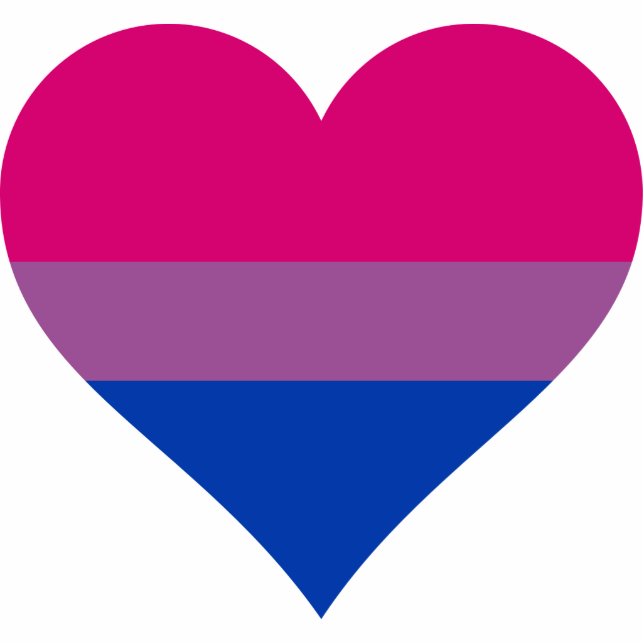 Photo Sculpture Drapeau de la fierté LGBTQ du coeur bisexuel (Devant)