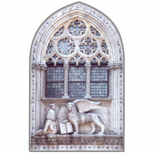 Photo Sculpture Fenêtre en verre de Lion ailé San Marco