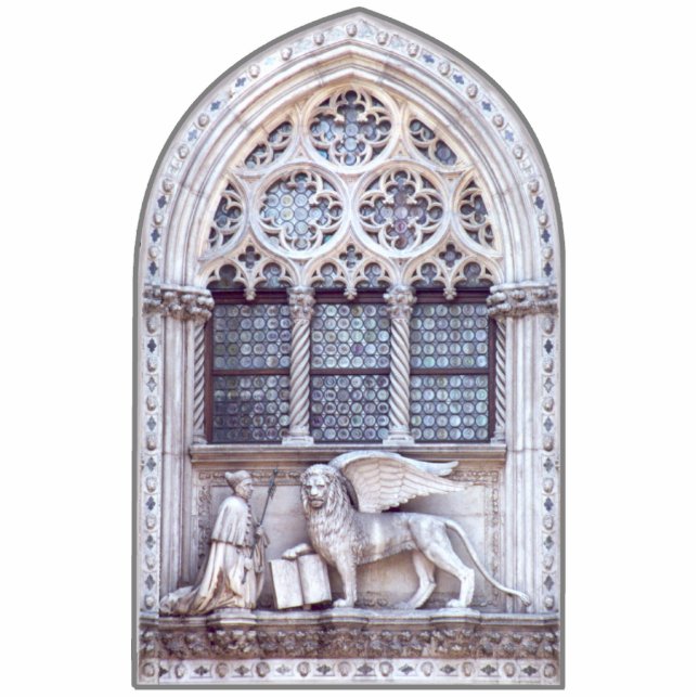 Photo Sculpture Fenêtre en verre de Lion ailé San Marco (Devant)