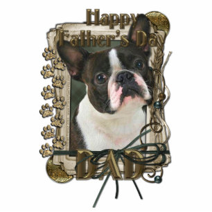 Photo Sculpture Fête des pères - pattes en pierre - Boston Terrier