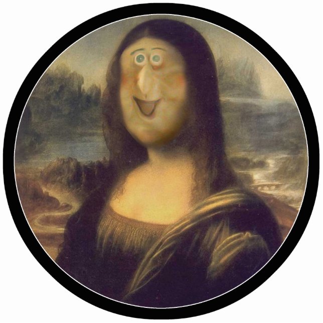 Photo Sculpture Funny Visage Mona Lisa rire (Devant)