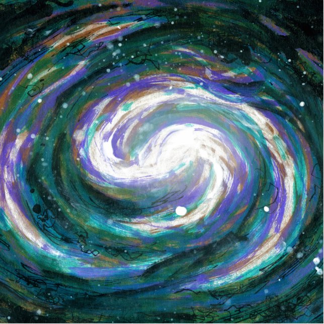 Photo Sculpture Galaxie d'émeraude et de violet (Devant)