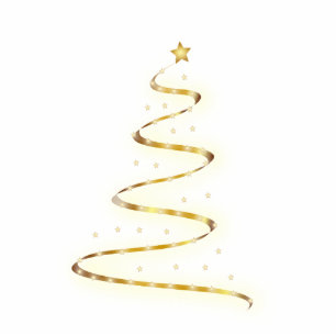 Photo Sculpture Golden Christmas Tree Statuette