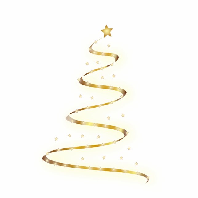 Photo Sculpture Golden Christmas Tree Statuette (Devant)