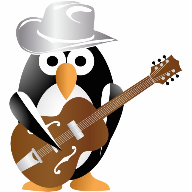 Photo Sculpture Guitariste pingouin (Devant)