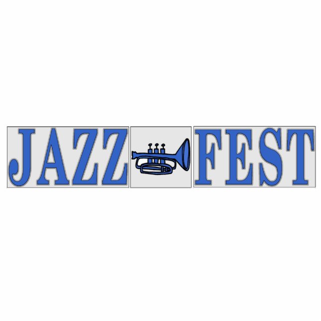 Photo Sculpture Jazz Fest Blue Horn & Lettres (Devant)