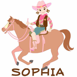 Photo Sculpture Jolie Cowgirl et cheval fête d'anniversaire