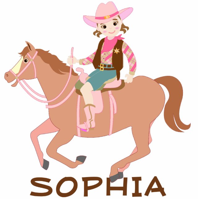 Photo Sculpture Jolie Cowgirl et cheval fête d'anniversaire (Devant)
