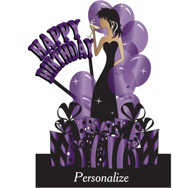 Photo Sculpture Joyeuse Diva Girl| Nom DO-IT-YOURSELF| Violet (Devant)
