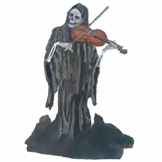 Photo Sculpture La Faucheuse Joue La Statuette Du Violon (Devant)