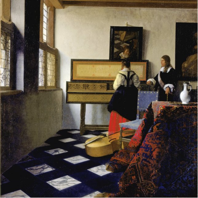 Photo Sculpture La leçon de musique de Johannes Vermeer (Devant)
