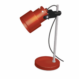 Photo Sculpture Lampe rouge vintage