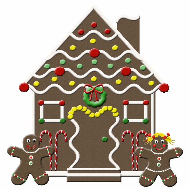Photo Sculpture Maison en pain d'épices Cute Sculpture de Noël Cuv (Devant)